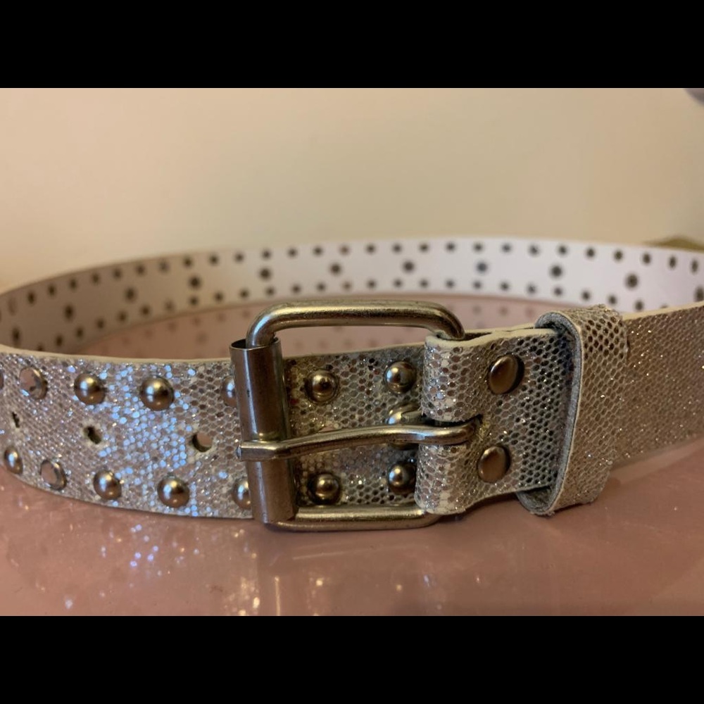 Girls silver studded belt